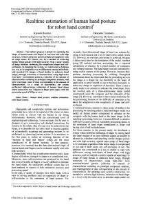 Realtime estimation of human hand posture for robot hand control