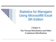 利用Excel进行统计分析-Chapter6-The Normal Distribution and Other Continuous Distributions