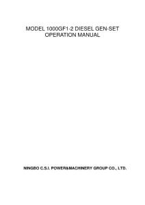 1000GF1-2型柴油发电机组操作手册