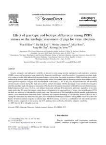 Effect of genotypic and biotypic differences among PRRS viruses on the serologic assessment of pigs for virus infection