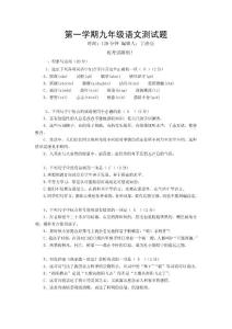第一学期九年级语文测试题