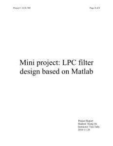 LPC filter design based on Matlab