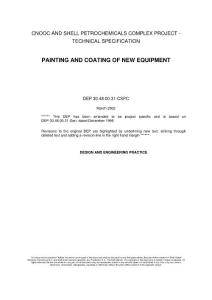 新设备的油漆和覆盖PAINTING AND COATING OF NEW EQUIPMENT