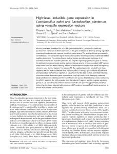 High level inducible gene expression in Lactobacillus sakei and Lactobacillus plantarum using versatile expression vectors.