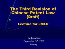 Third Revision of Chinese Patent Law, 20073 English - 中华人民