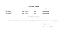 Certificat de mariage 结婚证翻译 结婚证法语法语 结婚公证模板