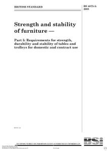 家具标准—BS 4875-5:2001 家具的强度和稳定性.第五部分:家用和定做用桌子及小台车的强度、耐用性和稳定性要求