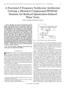 A Fractional-N Frequency Synthesizer Architecture Using a Mismatch Compensated PFD-DAC Structure For Reduced Quantization Induced Phase Noise
