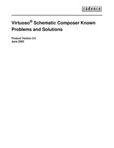 Cadence IC官方手册：Virtuoso  Schematic Composer Known