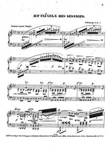 门德尔松 钢琴谱 Mendelssohn－krug auf flugeln des gesanges 乐谱