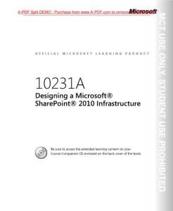 Designing a Microsoft SharePoint 2010 Infrastructure. Vo2 .第一部分【共两部分】