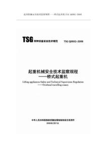 起重机械安全技术监察规程——桥式起重机(TSG Q0002-2008)