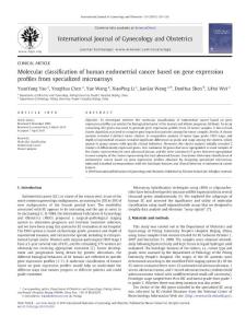 Molecular classification of human endometrial canc