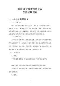 XXXX商砼有限責任公司總體發展規劃