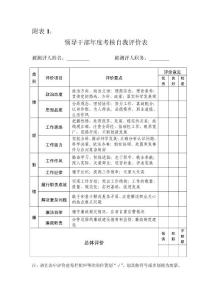 领导干部年度考核自我评价表