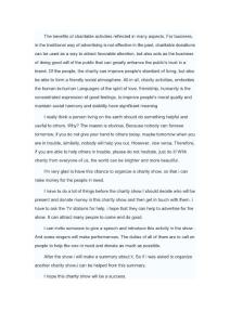 關于慈善的英語作文