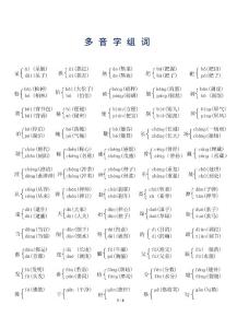 小學(xué)三年級常用多音字以及組詞
