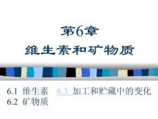 食品化學PPT講義，適用中國農業大學出版社闞建全版本---第六章  維生素礦物質