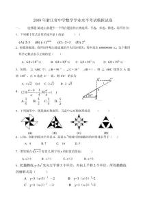 2009年浙江省中学数学学业水平考试模拟试卷