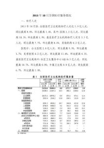 2013年10月全國醫(yī)療服務(wù)情況