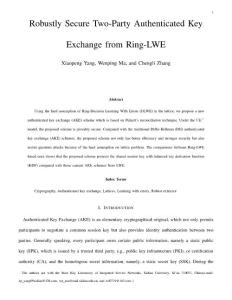 Robustly Secure Two-Party Authenticated Key Exchange from Ring-LWE