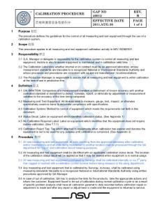40012 監(jiān)視和測量設(shè)備校驗程序calibration procedure