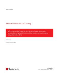 Alternative Data and Fair Lending white paper - ：替代数据和公平贷款的白皮书—