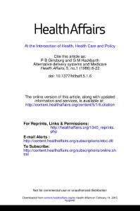 ALTERNATIVE DELIVERY SYSTEMS AND MEDICARE：替代输送系统和医疗保险
