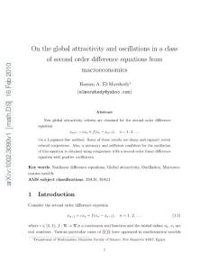 On the global attractivity and oscillations in a class of second order difference equations f
