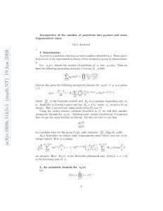 Asymptotics of the number of partitions into p-cores and some trigonometric sums