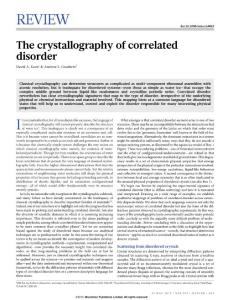 [PDF] The crystallography of correlated disorder