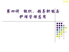 第四讲 组织、领导职能与护理管理应用