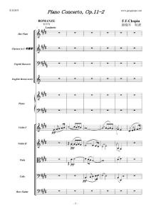 肖邦-chopin 蕭邦第一鋼琴協(xié)奏曲第二樂章 五線譜 鋼琴譜