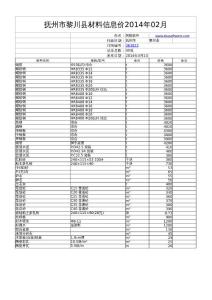 撫州市黎川縣材料信息價(jià)2014年02月