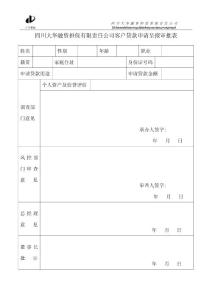 儀隴縣眾樂融資擔保有限責任公司審批表