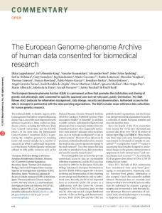 The European Genome-phenome Archive of human data consented for biomedical research