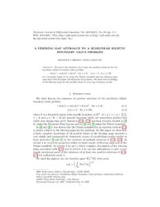 A FIBERING MAP APPROACH and elliptic equations by brown