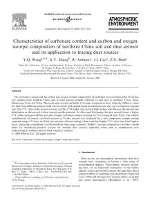 Characteristics of carbonate content and carbon and oxygen isotopic