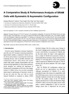 A Comparative Study ＆ Performance Analysis of SRAM Cells with Symmetric ＆ Asymmetric Configuration137641