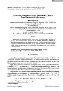 Numerical Integration Based on Bivariate Quartic  Quasi-Interpolation Operators