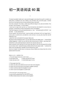 初一英语阅读理解60篇