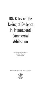 IBA RULES ON TAKING EVIDENCE