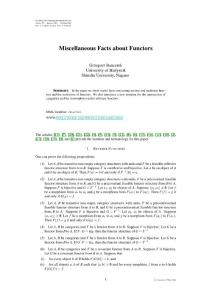 Miscellaneous facts about functors