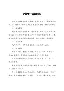 作业一大队安全生产奖励规定