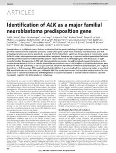 Identification of ALK as a major familial neuroblastoma predisposition gene