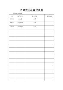 日常安全检查记录表