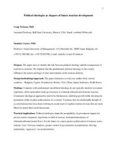 Political ideologies as shapers of future tourism development