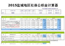 2015盐城地区最新社保公积金个税基数全能计算器-薪酬网