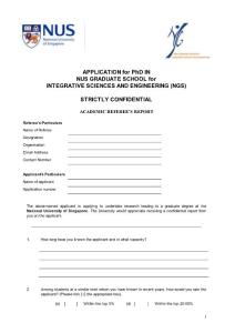 APPLICATION for PhD IN