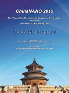 ChinaNANO 2015 Scientific Program-